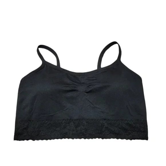 Torrid Curve Lightly Lined Black Seamless Lace Band Bralette Size 2 - Picture 3 of 7